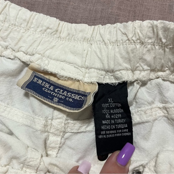 Vintage 90s Mom shorts White Casual Size XL elastic pockets retro throwback - Picture 4 of 6